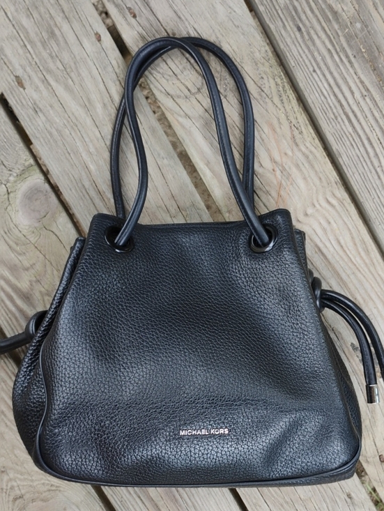 Michael Kors Handbags - Michael Kors Black Pebbled Leather Shoulder Bag with Double Straps